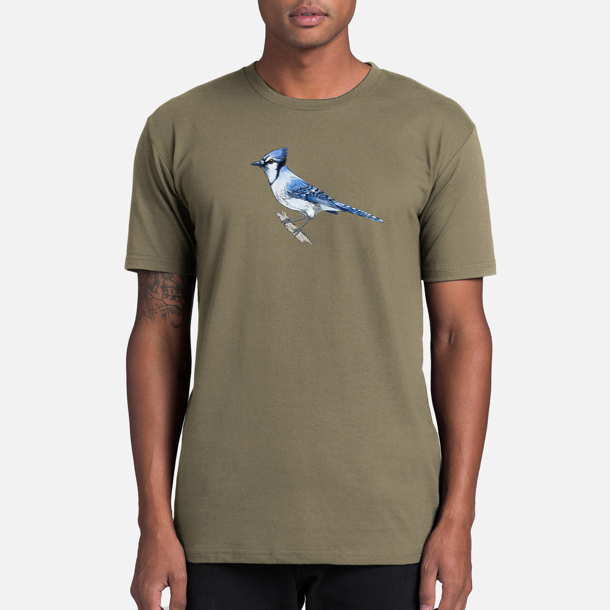 Vibrant Blue Jay - Cyanocitta cristata - Mens Everyday Staple Tee