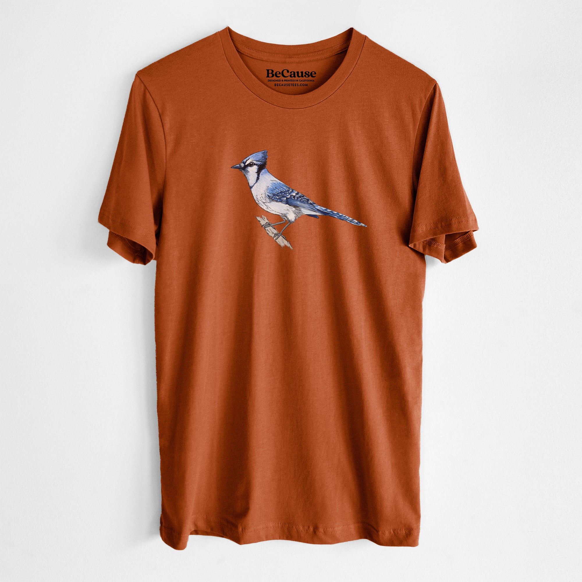 Vibrant Blue Jay - Cyanocitta cristata - Lightweight 100% Cotton Unisex Crewneck