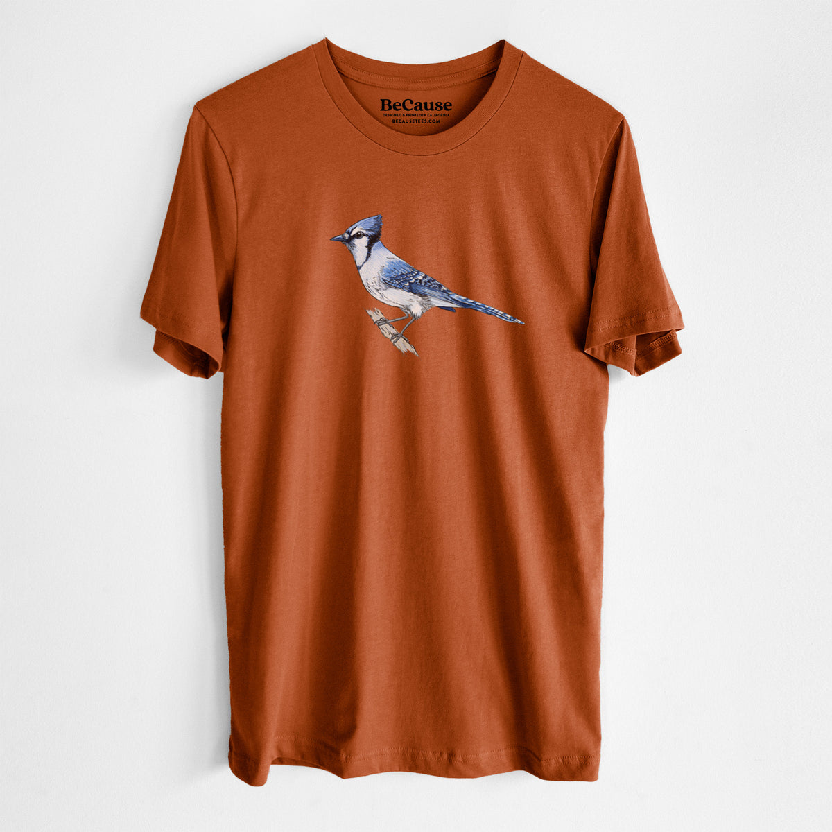 Vibrant Blue Jay - Cyanocitta cristata - Lightweight 100% Cotton Unisex Crewneck