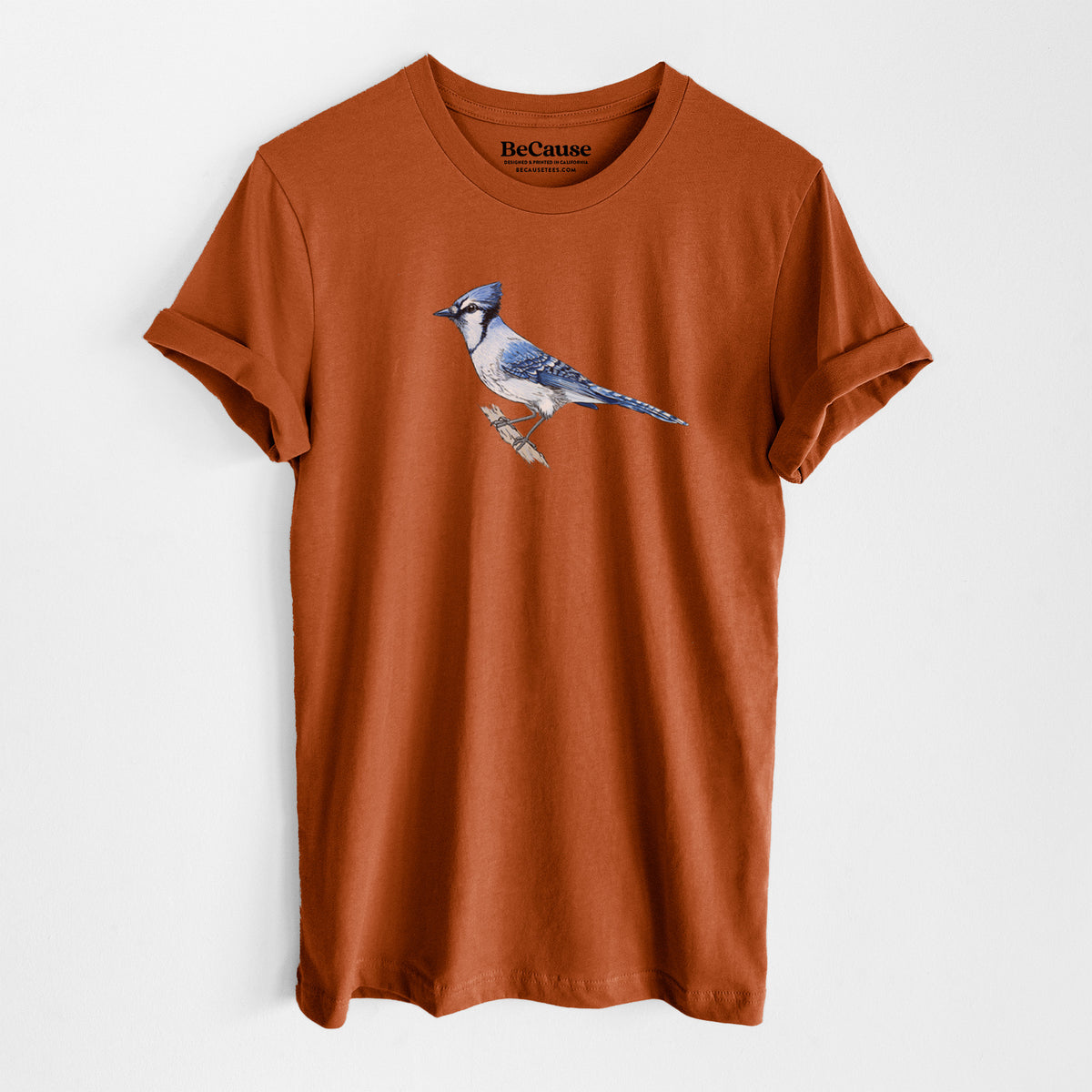 Vibrant Blue Jay - Cyanocitta cristata - Lightweight 100% Cotton Unisex Crewneck