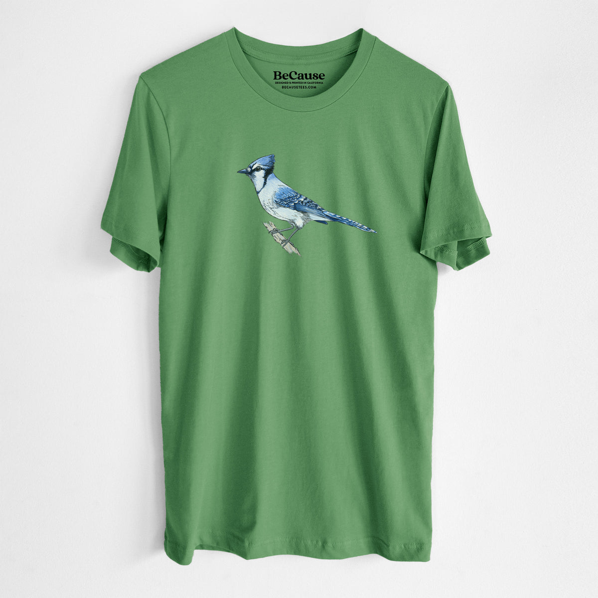 Vibrant Blue Jay - Cyanocitta cristata - Lightweight 100% Cotton Unisex Crewneck