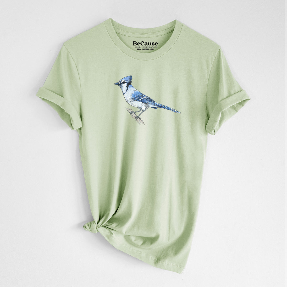 Vibrant Blue Jay - Cyanocitta cristata - Lightweight 100% Cotton Unisex Crewneck