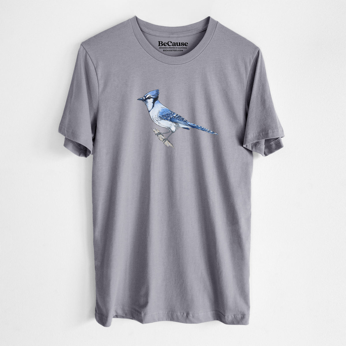 Vibrant Blue Jay - Cyanocitta cristata - Lightweight 100% Cotton Unisex Crewneck