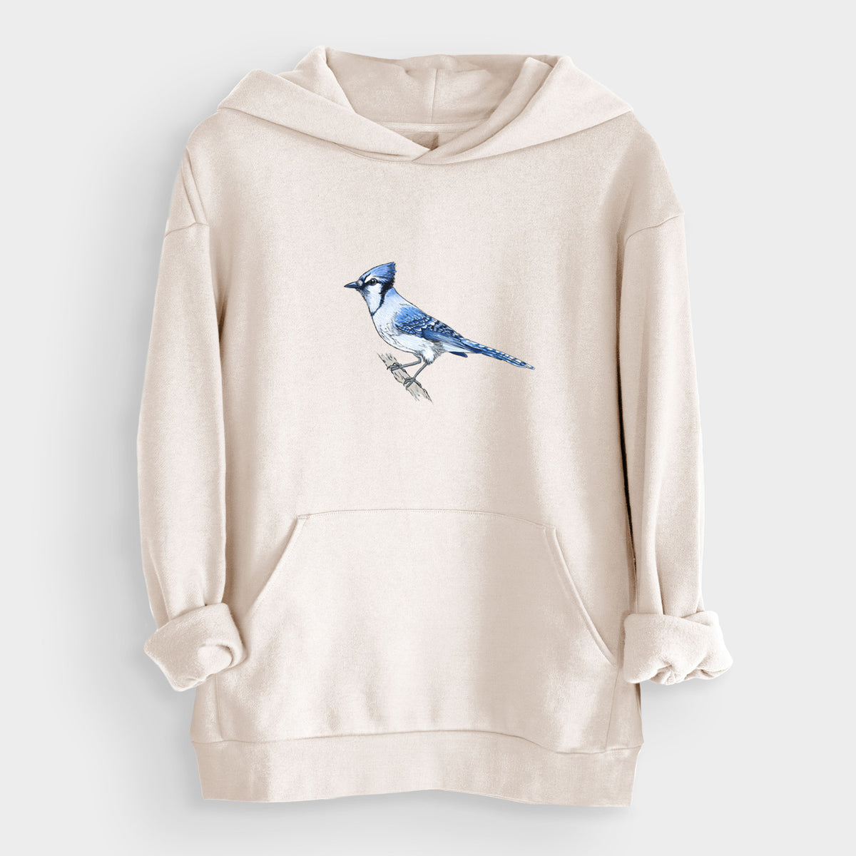 Vibrant Blue Jay - Cyanocitta cristata  - Bodega Midweight Hoodie