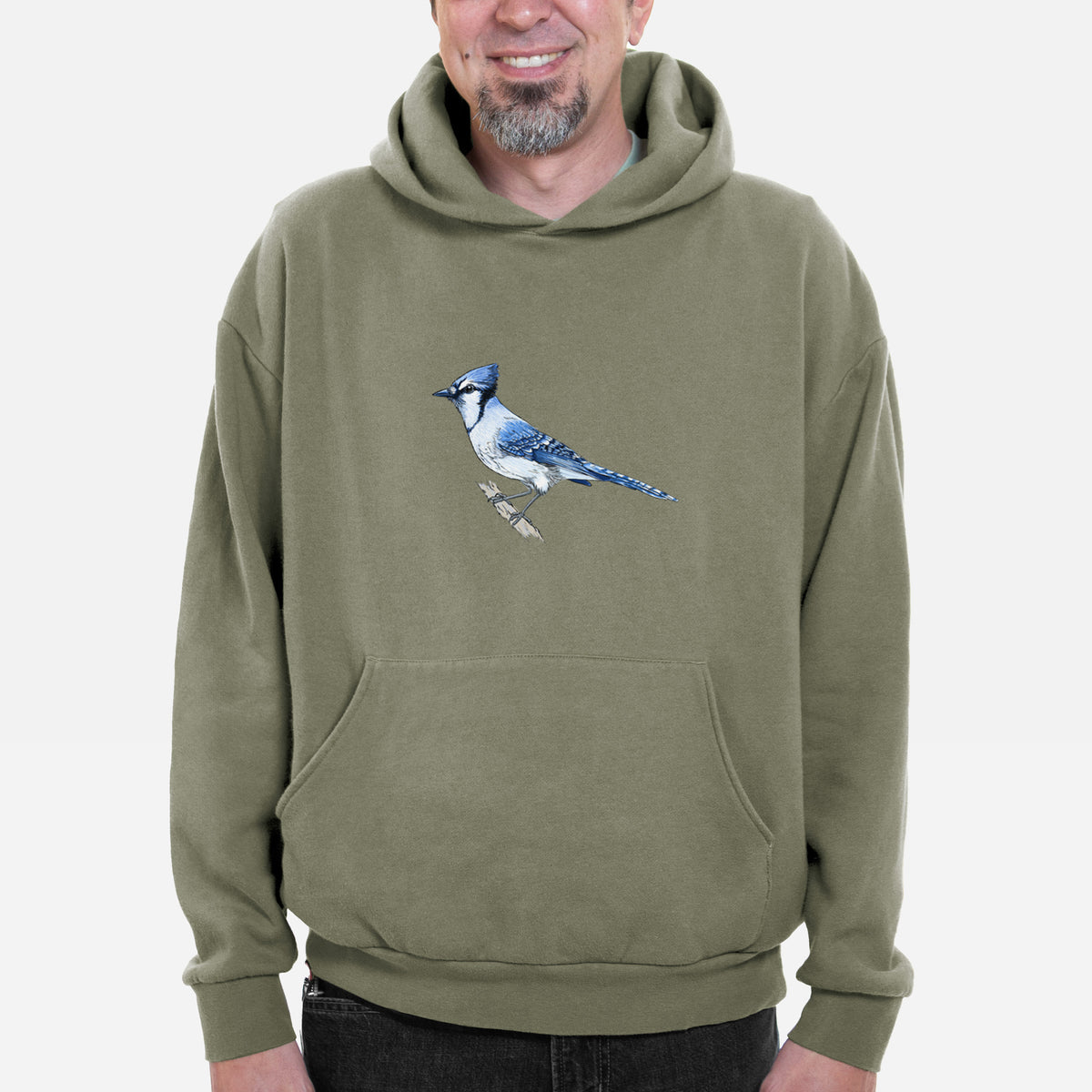 Vibrant Blue Jay - Cyanocitta cristata  - Bodega Midweight Hoodie