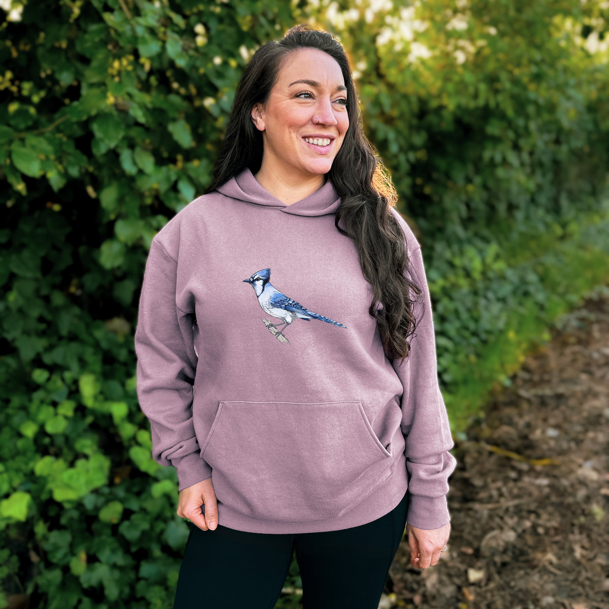 Vibrant Blue Jay - Cyanocitta cristata  - Bodega Midweight Hoodie