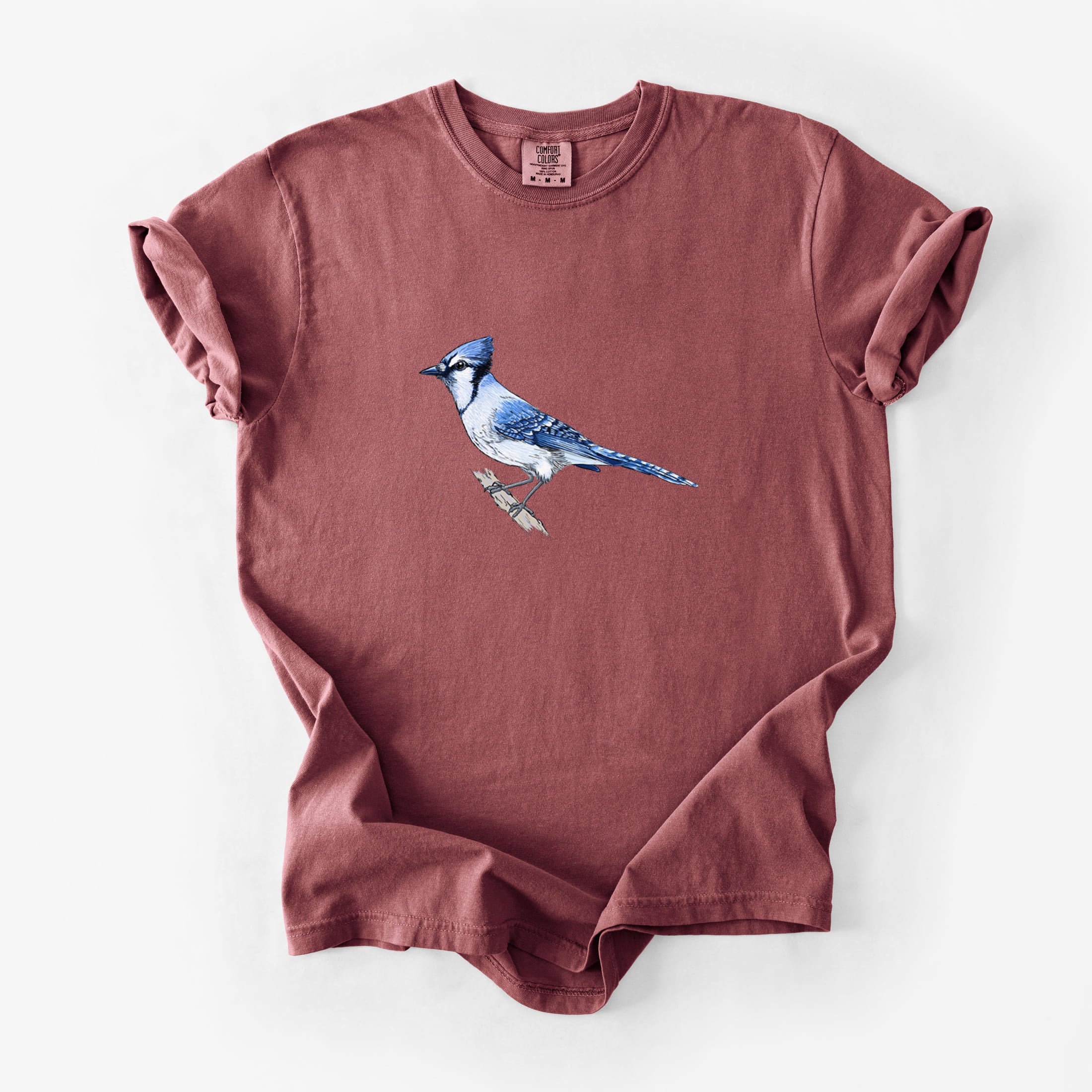 Vibrant Blue Jay - Cyanocitta cristata - Unisex Comfort Colors Garment-Dyed Heavyweight T-shirt