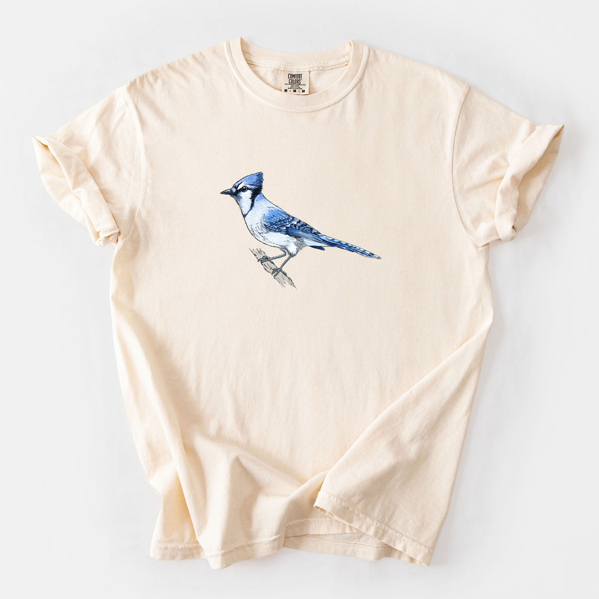 Vibrant Blue Jay - Cyanocitta cristata - Unisex Comfort Colors Garment-Dyed Heavyweight T-shirt