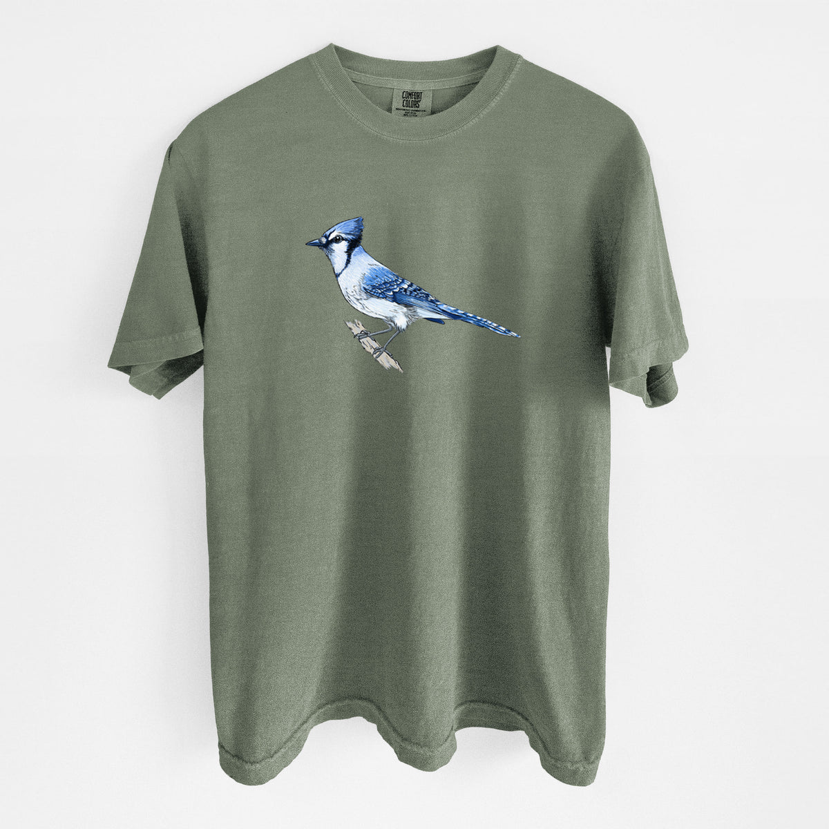 Vibrant Blue Jay - Cyanocitta cristata - Unisex Comfort Colors Garment-Dyed Heavyweight T-shirt