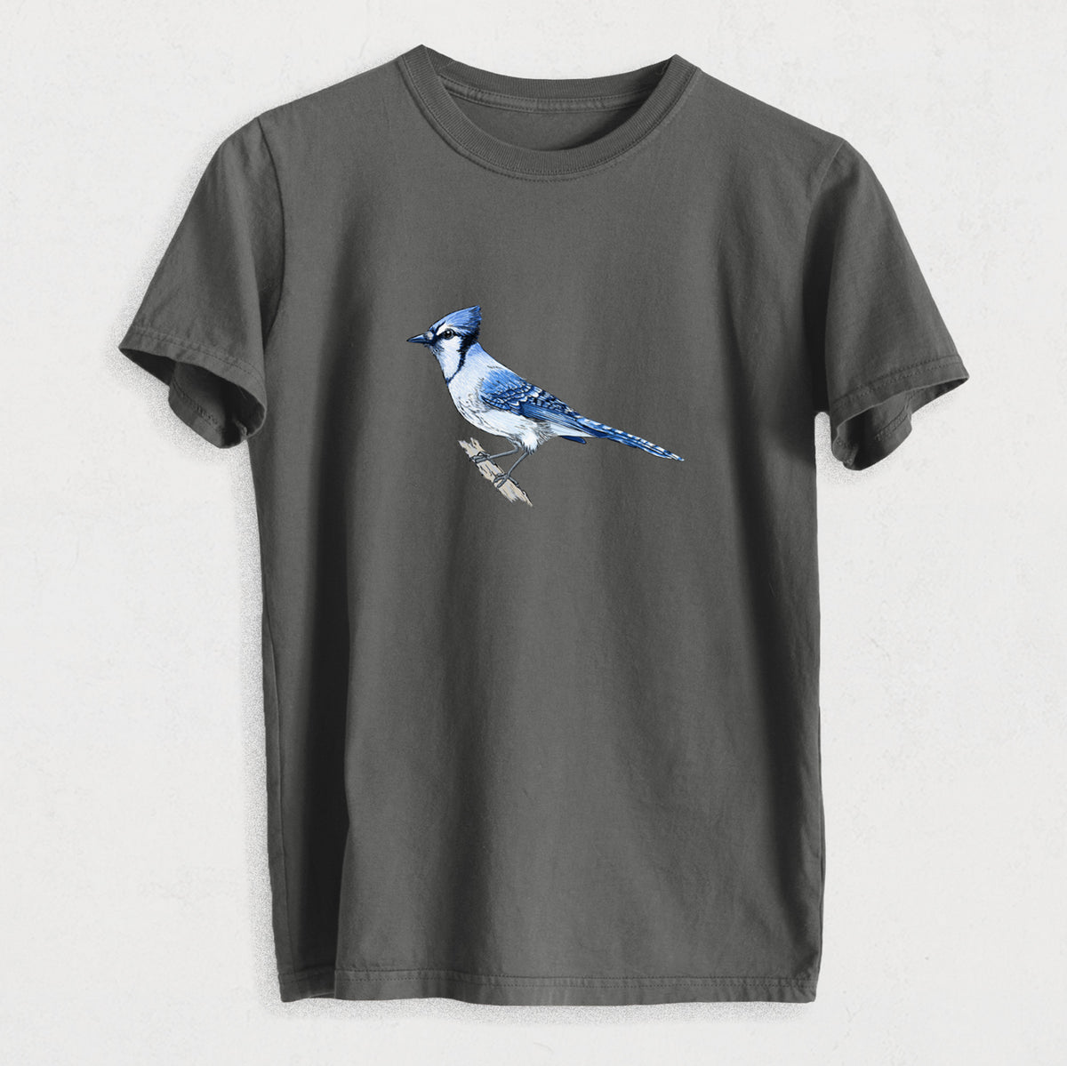 Vibrant Blue Jay - Cyanocitta cristata - Heavyweight Men&#39;s 100% Organic Cotton Tee
