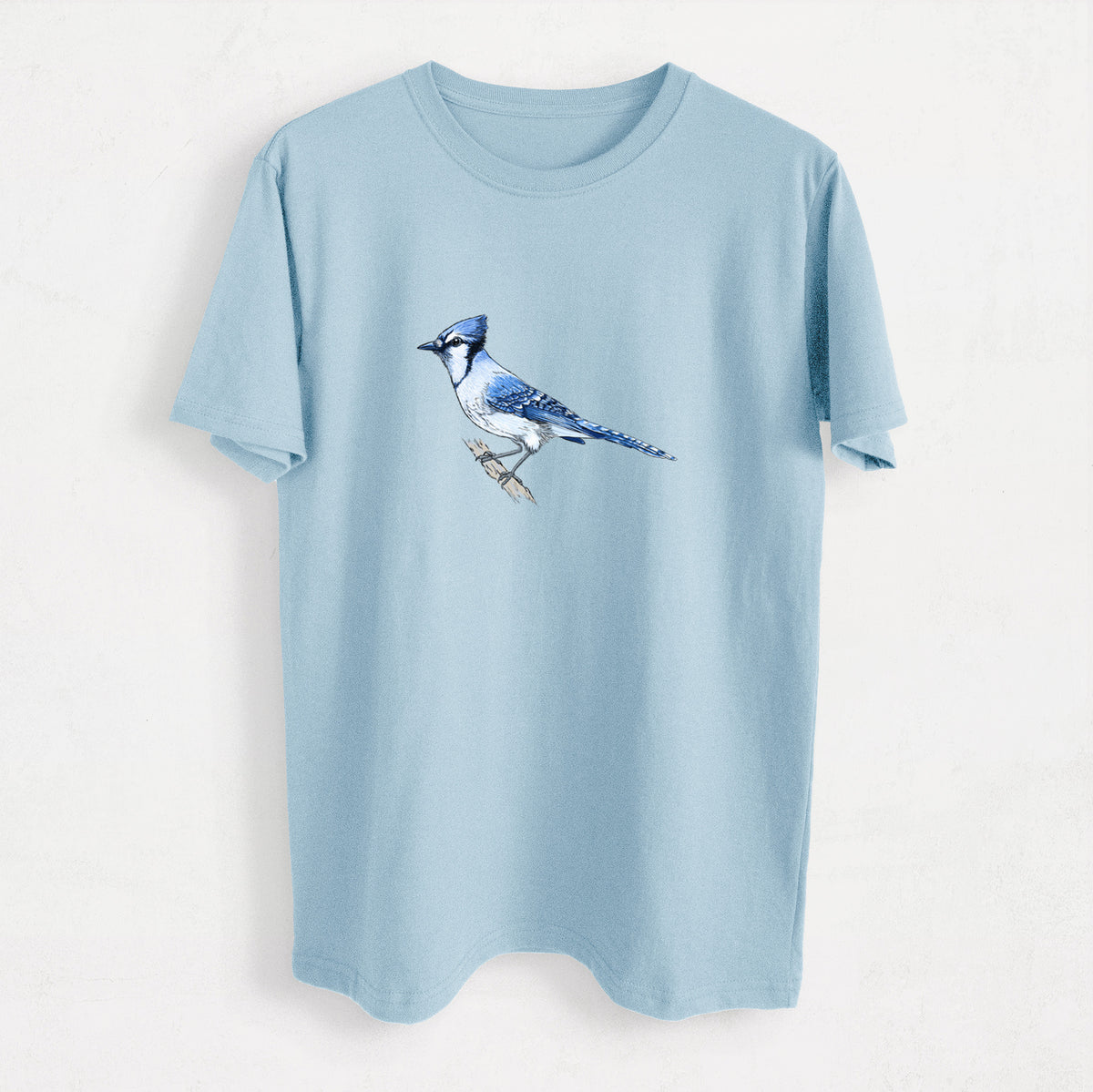 Vibrant Blue Jay - Cyanocitta cristata - Heavyweight Men&#39;s 100% Organic Cotton Tee