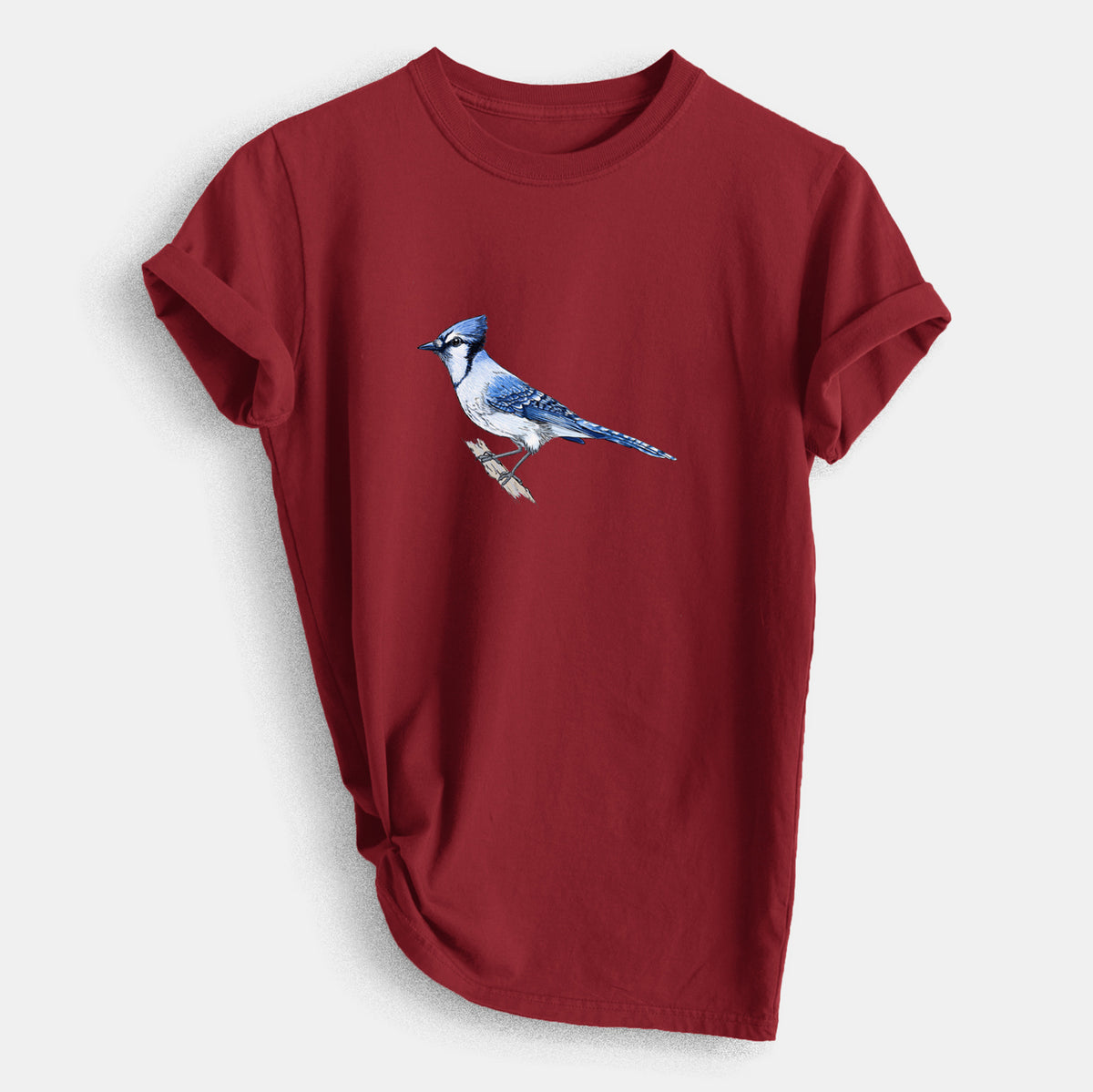 Vibrant Blue Jay - Cyanocitta cristata - Heavyweight Men&#39;s 100% Organic Cotton Tee