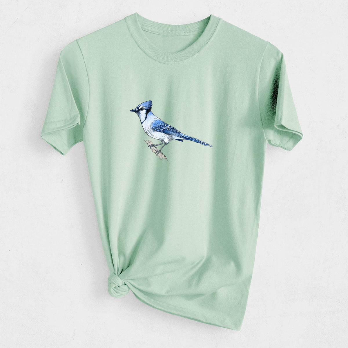 Vibrant Blue Jay - Cyanocitta cristata - Heavyweight Men&#39;s 100% Organic Cotton Tee