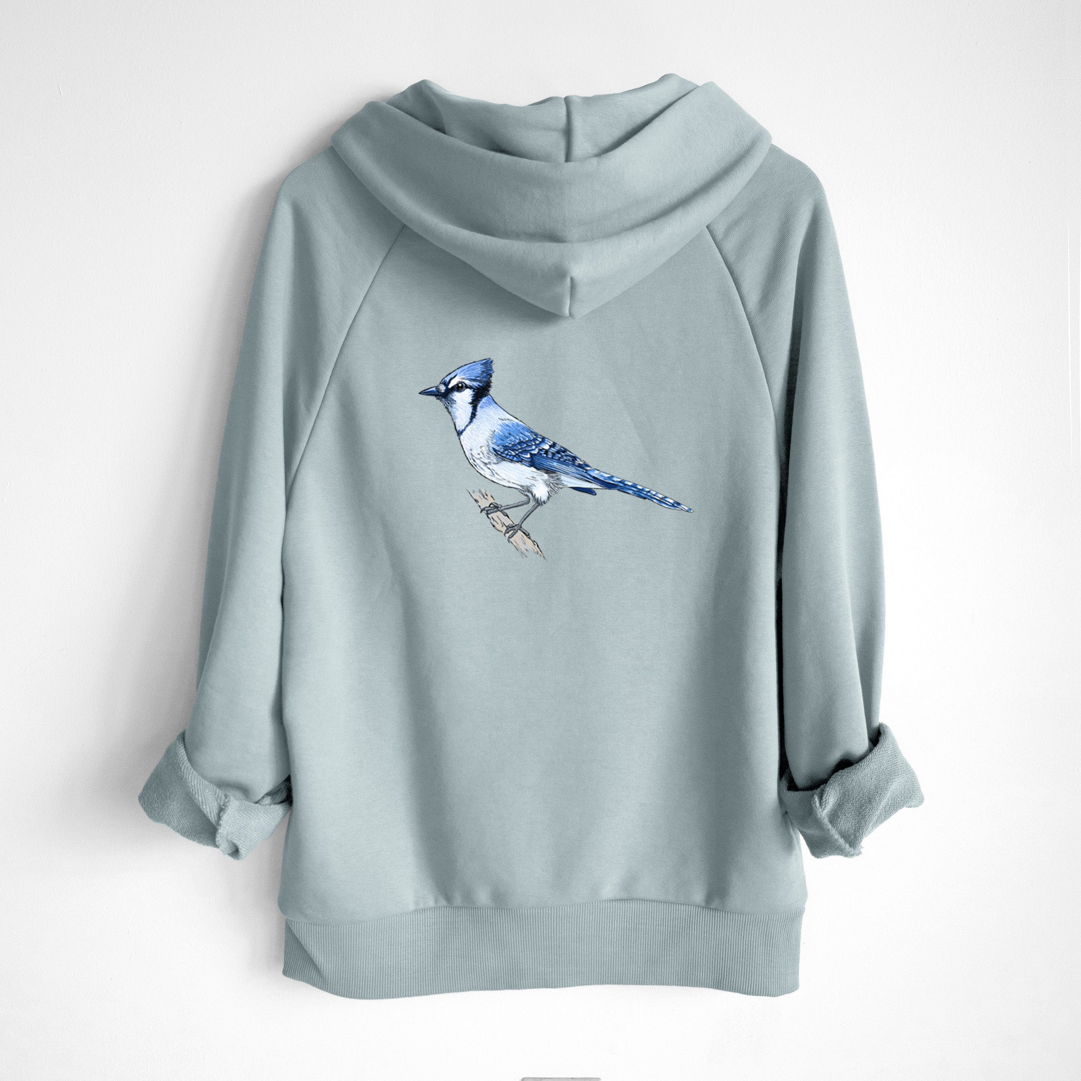 Vibrant Blue Jay - Cyanocitta cristata - UltraLuxe Heavyweight French Terry Hoodie