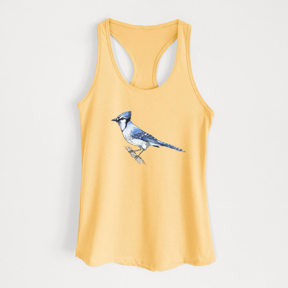 Vibrant Blue Jay - Cyanocitta cristata - Women&#39;s Racerback Tanktop