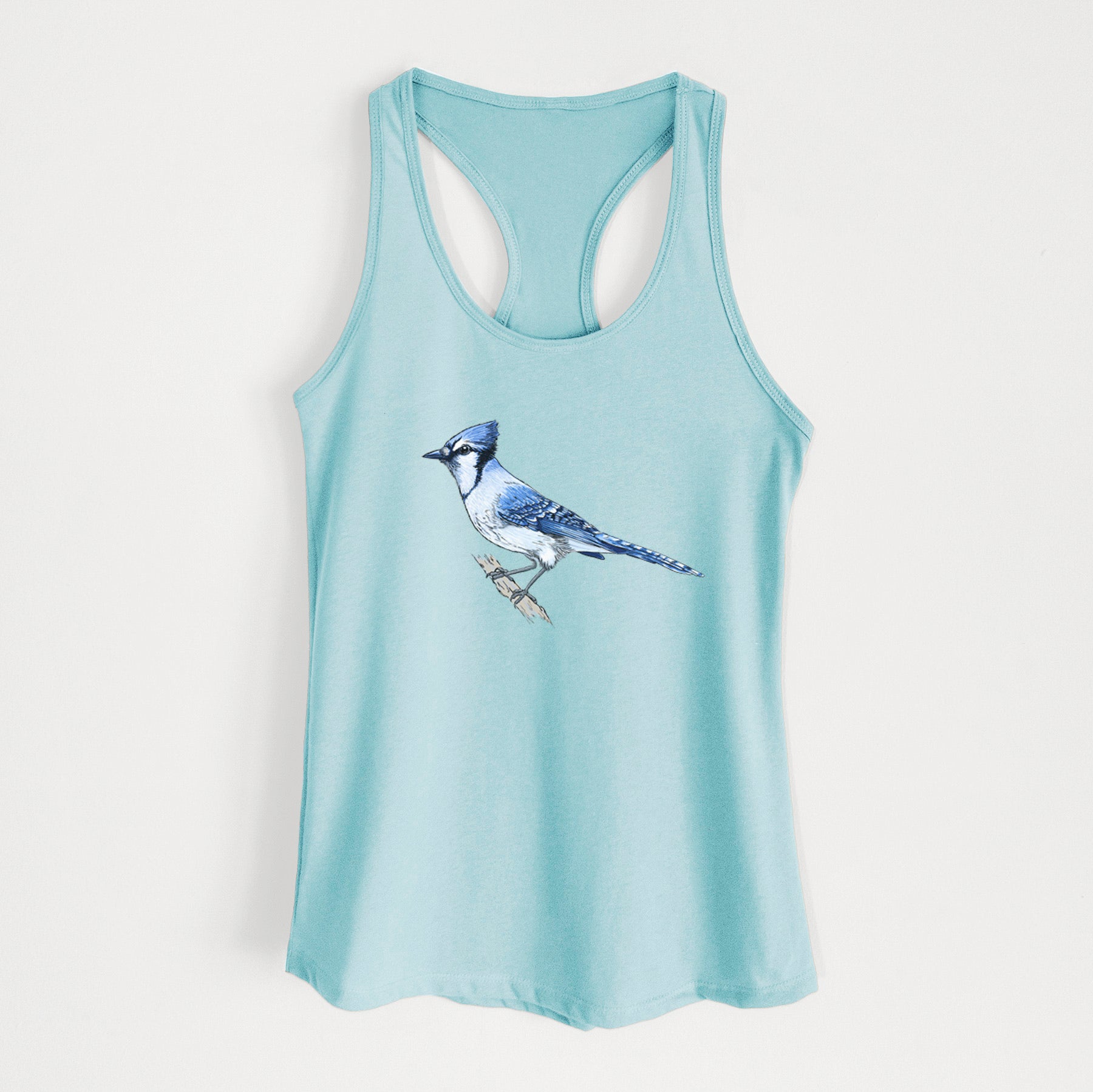 Vibrant Blue Jay - Cyanocitta cristata - Women's Racerback Tanktop