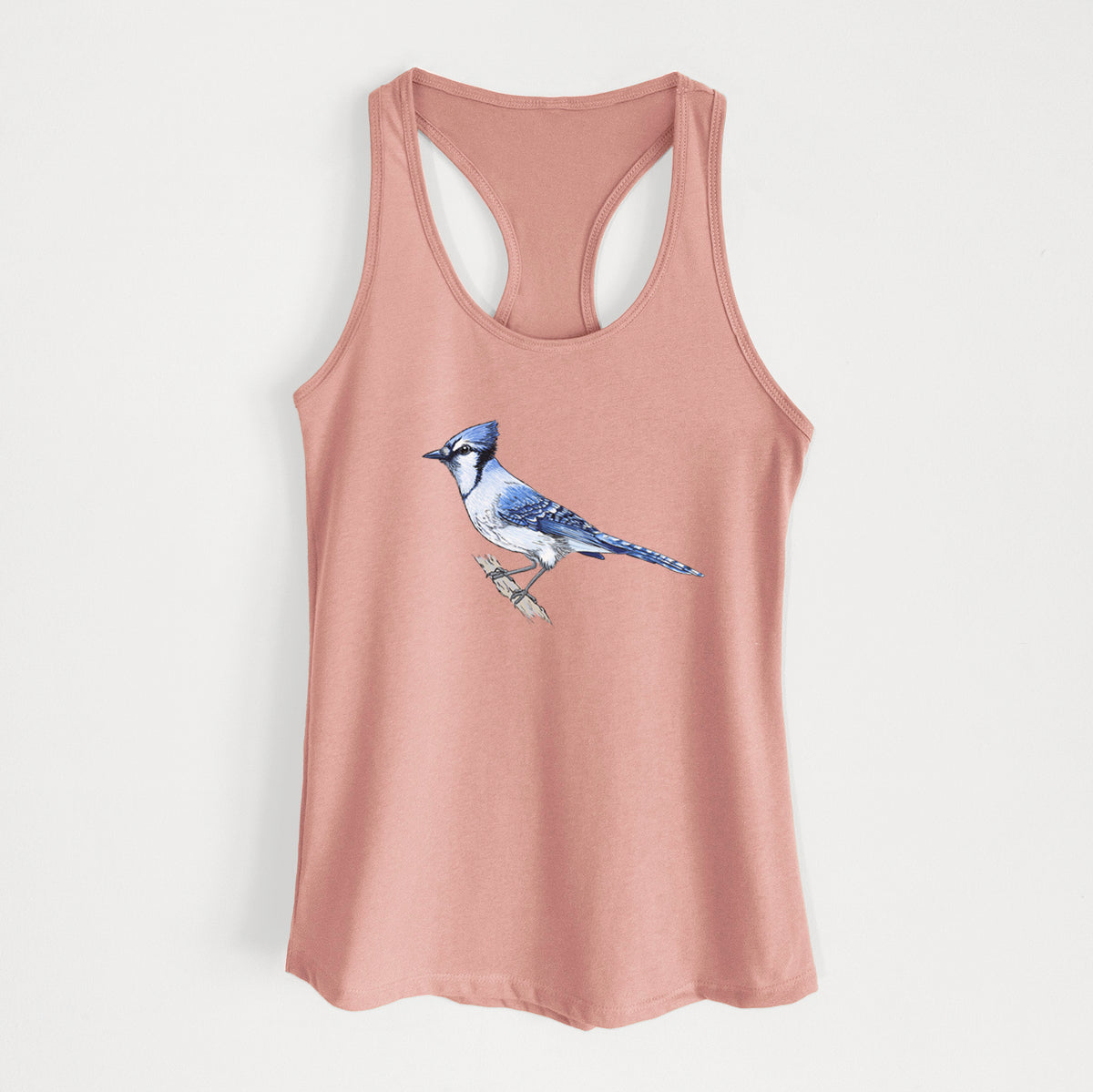 Vibrant Blue Jay - Cyanocitta cristata - Women&#39;s Racerback Tanktop