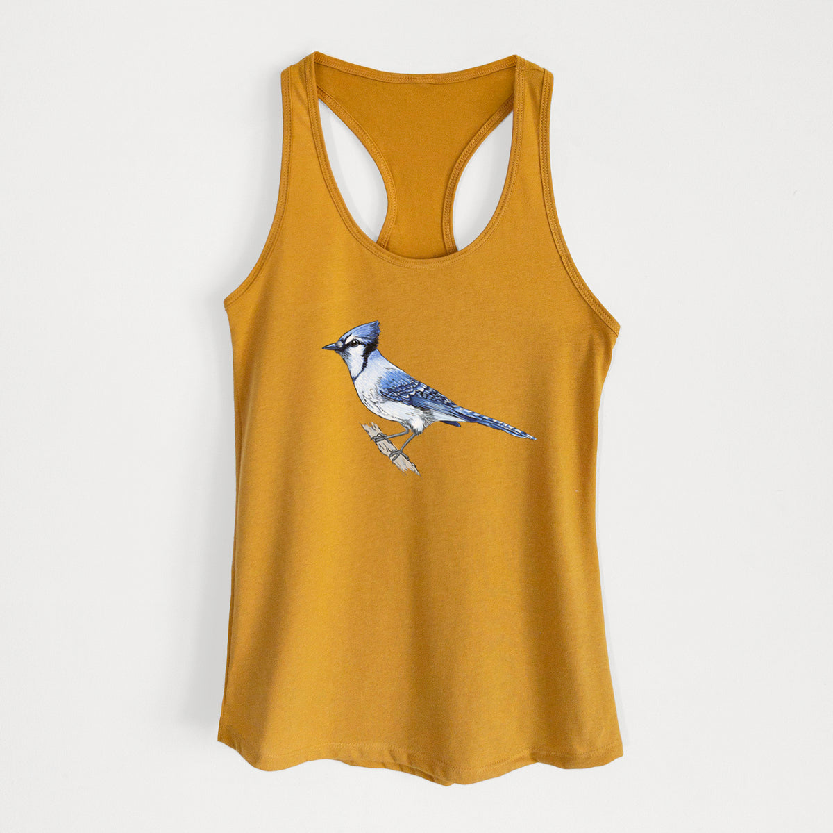 Vibrant Blue Jay - Cyanocitta cristata - Women&#39;s Racerback Tanktop