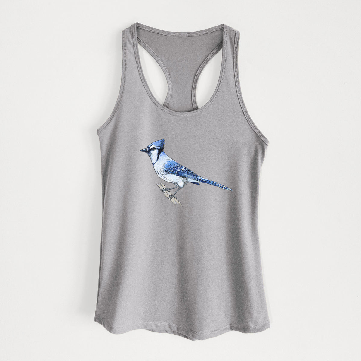 Vibrant Blue Jay - Cyanocitta cristata - Women&#39;s Racerback Tanktop