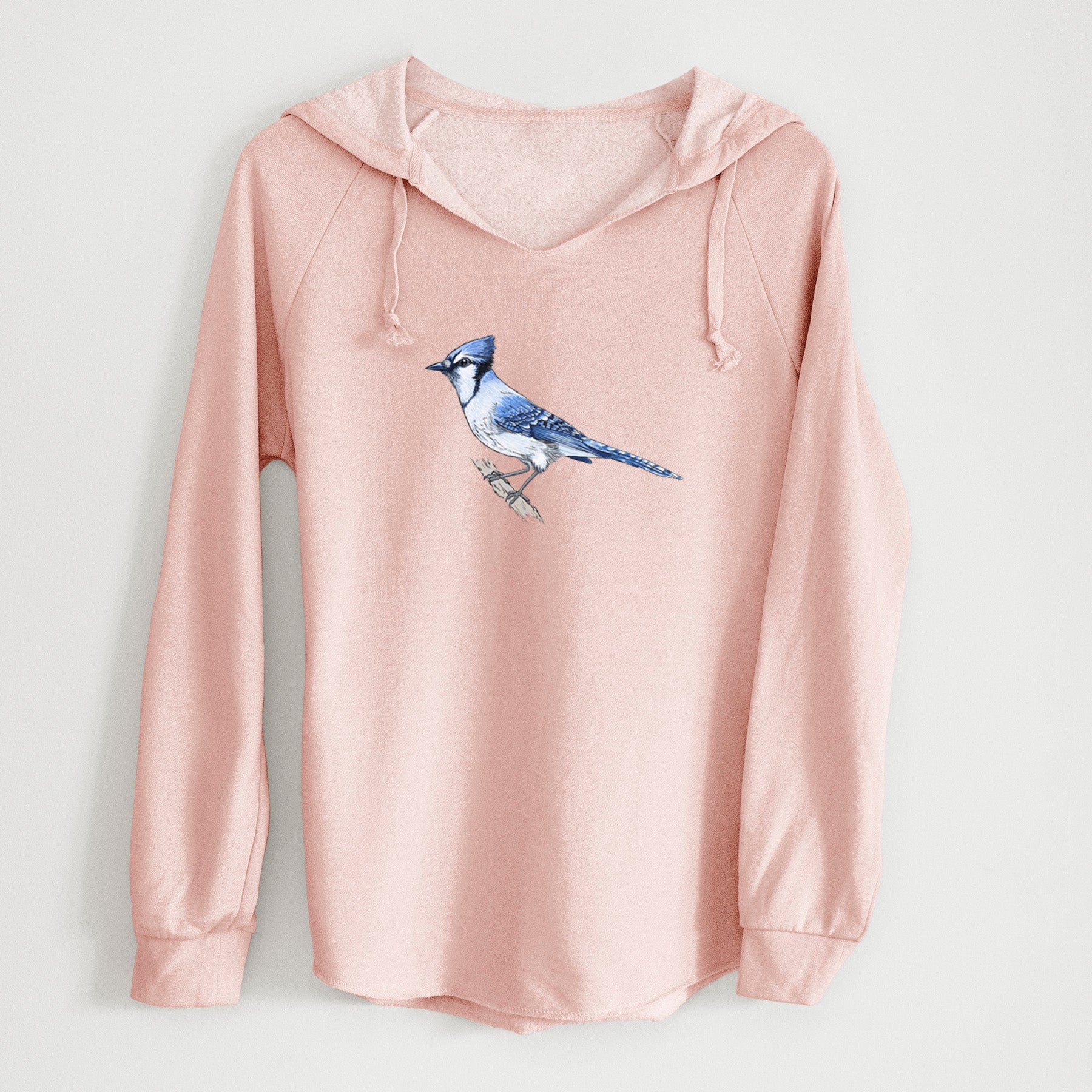Vibrant Blue Jay - Cyanocitta cristata - Cali Wave Hooded Sweatshirt
