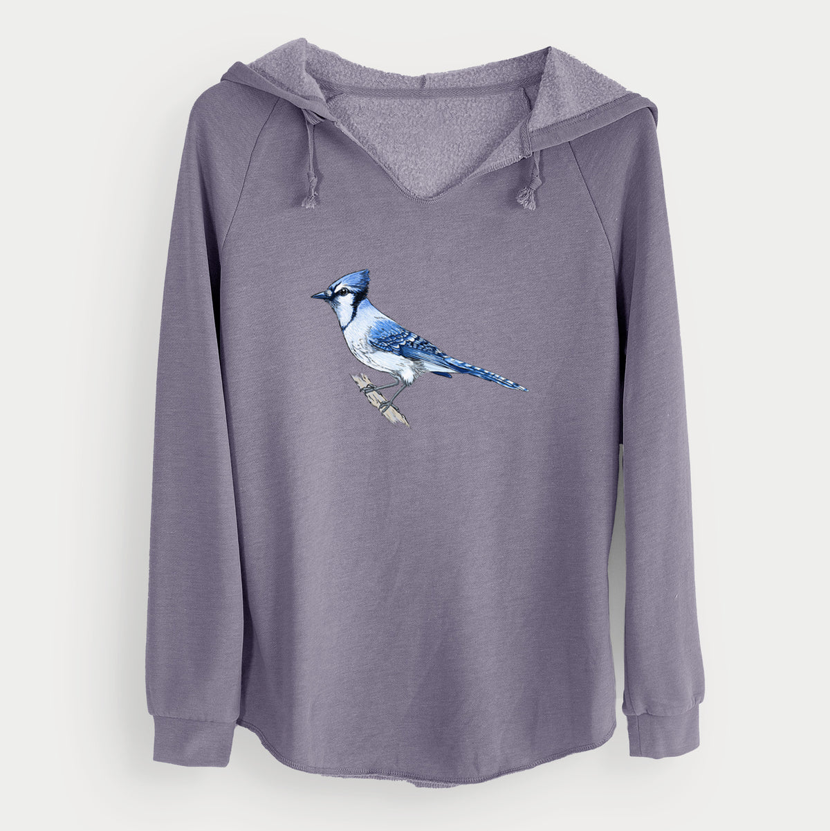 Vibrant Blue Jay - Cyanocitta cristata - Cali Wave Hooded Sweatshirt
