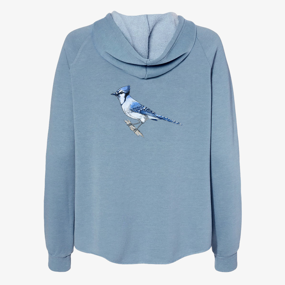 Vibrant Blue Jay - Cyanocitta cristata - Women&#39;s Cali Wave Zip-Up Sweatshirt