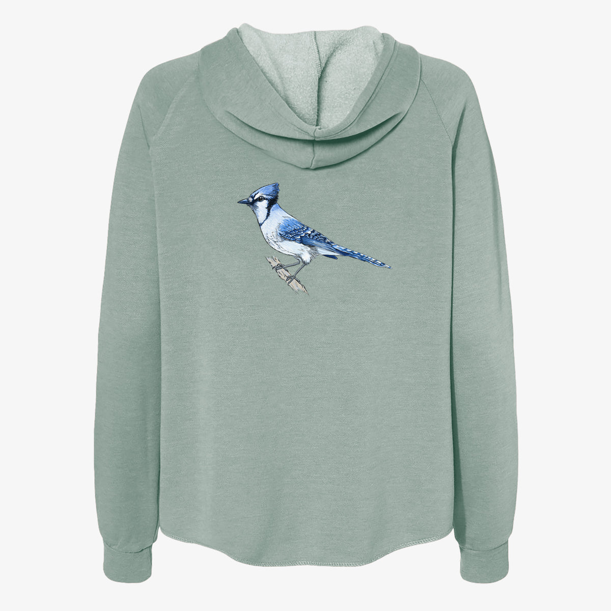 Vibrant Blue Jay - Cyanocitta cristata - Women&#39;s Cali Wave Zip-Up Sweatshirt