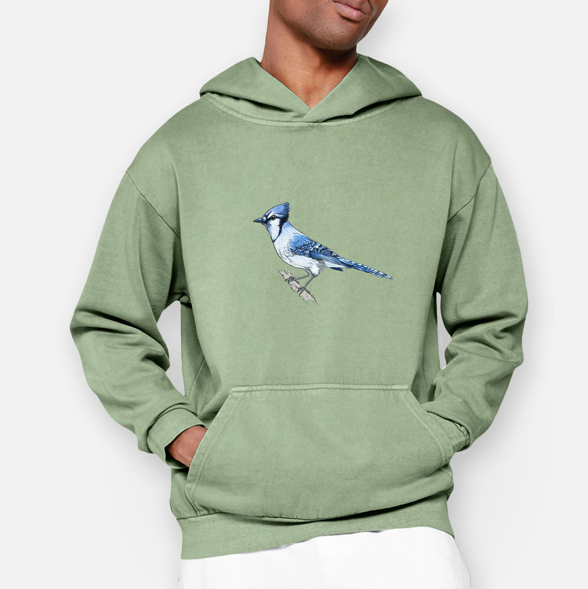 Vibrant Blue Jay - Cyanocitta cristata  - Urban Heavyweight Hoodie