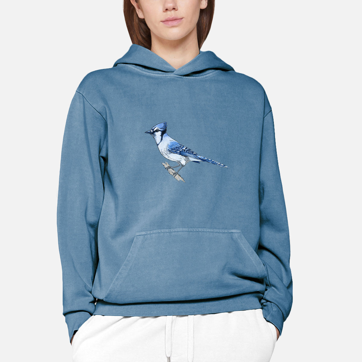 Vibrant Blue Jay - Cyanocitta cristata  - Urban Heavyweight Hoodie