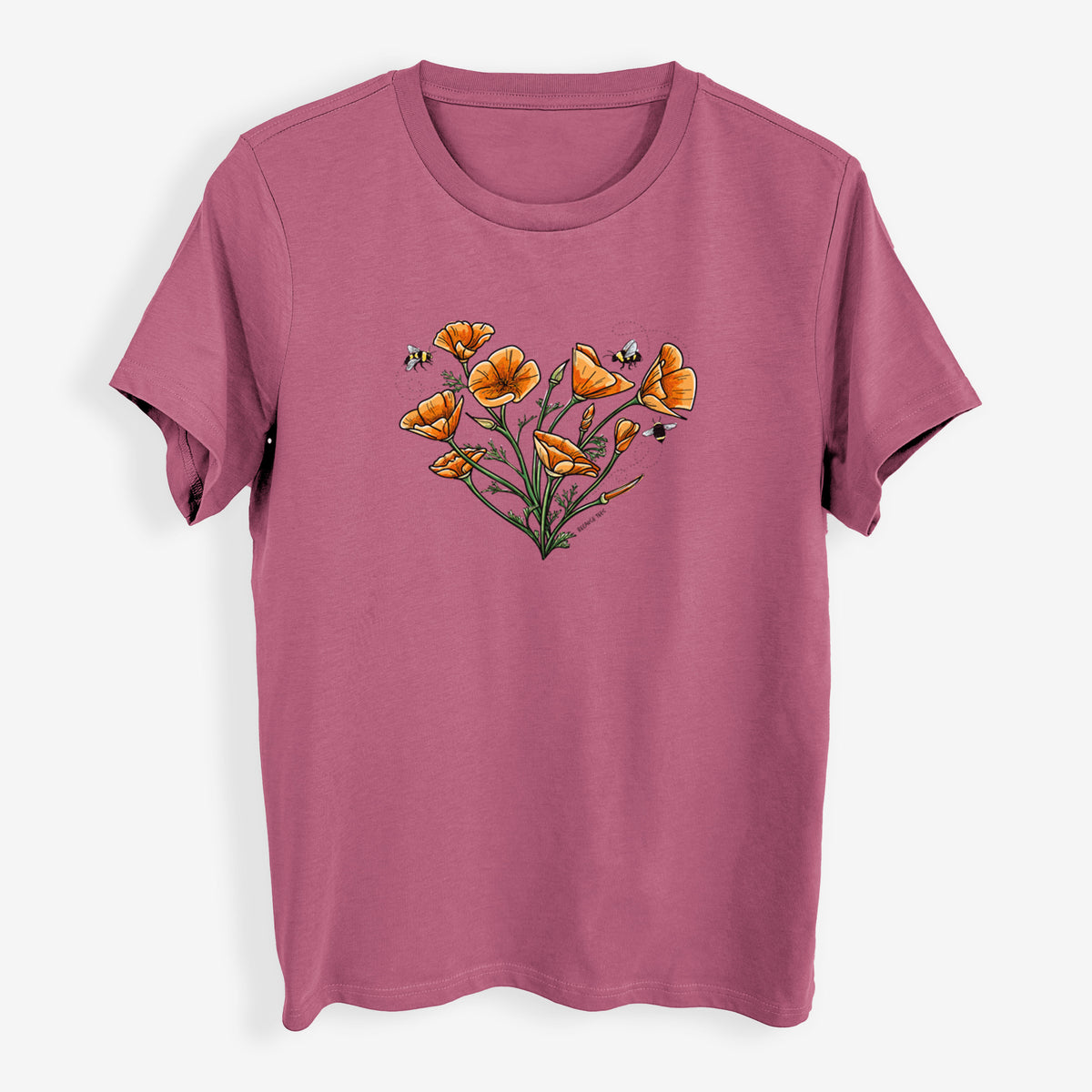 Color California Poppy Heart - Womens Everyday Maple Tee