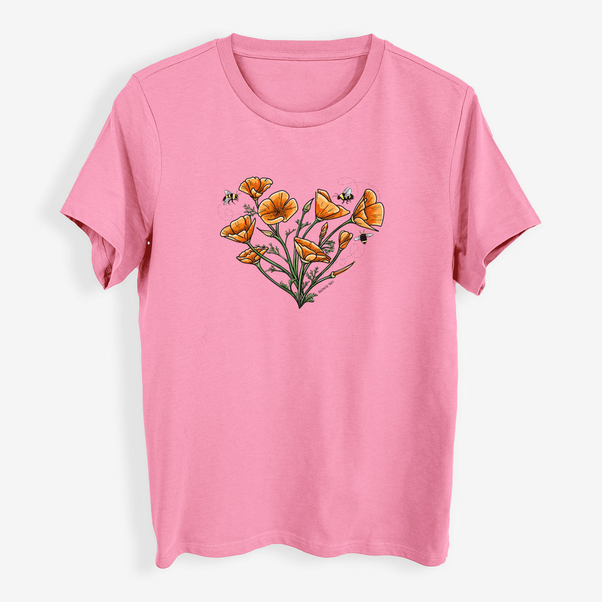 Color California Poppy Heart - Womens Everyday Maple Tee