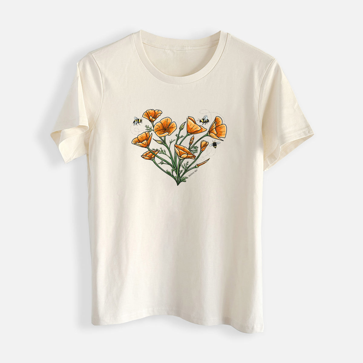 Color California Poppy Heart - Womens Everyday Maple Tee