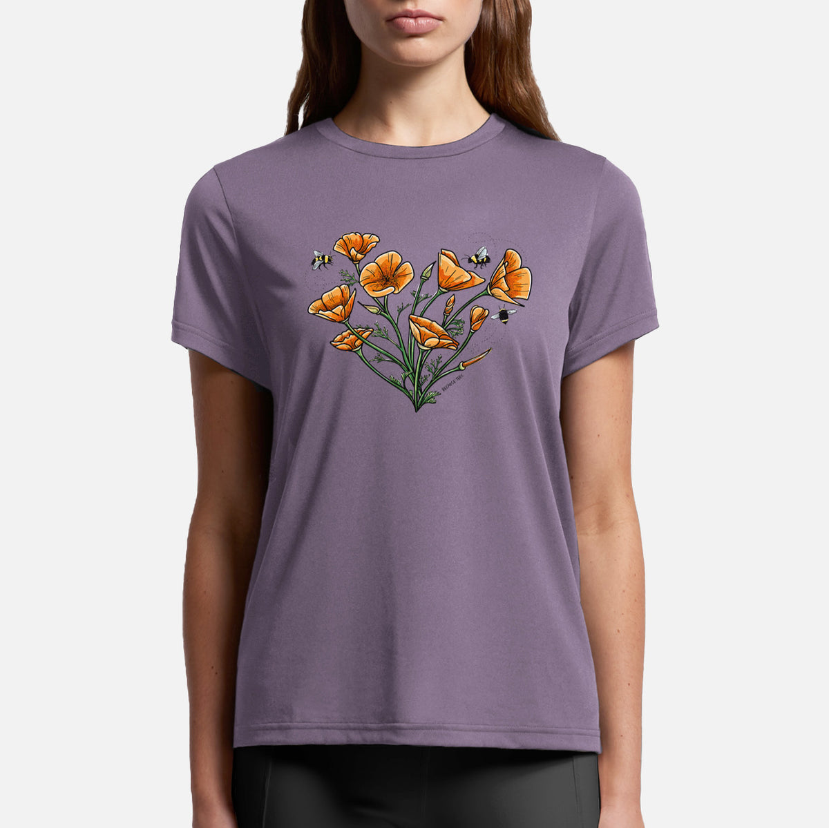 Color California Poppy Heart - Womens Everyday Maple Tee