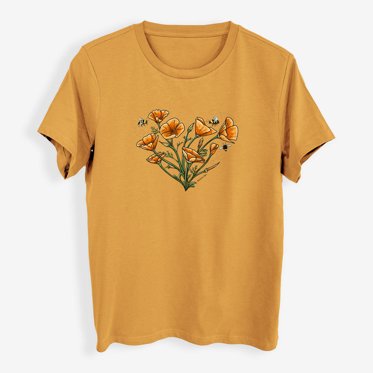 Color California Poppy Heart - Womens Everyday Maple Tee