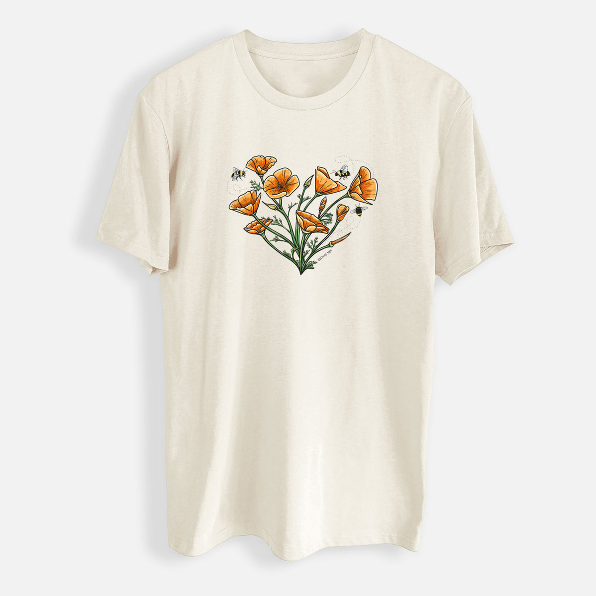 Color California Poppy Heart - Mens Everyday Staple Tee