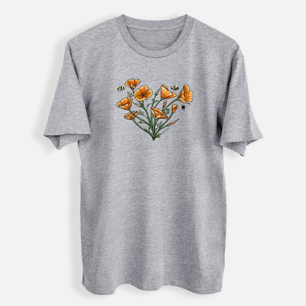 Color California Poppy Heart - Mens Everyday Staple Tee