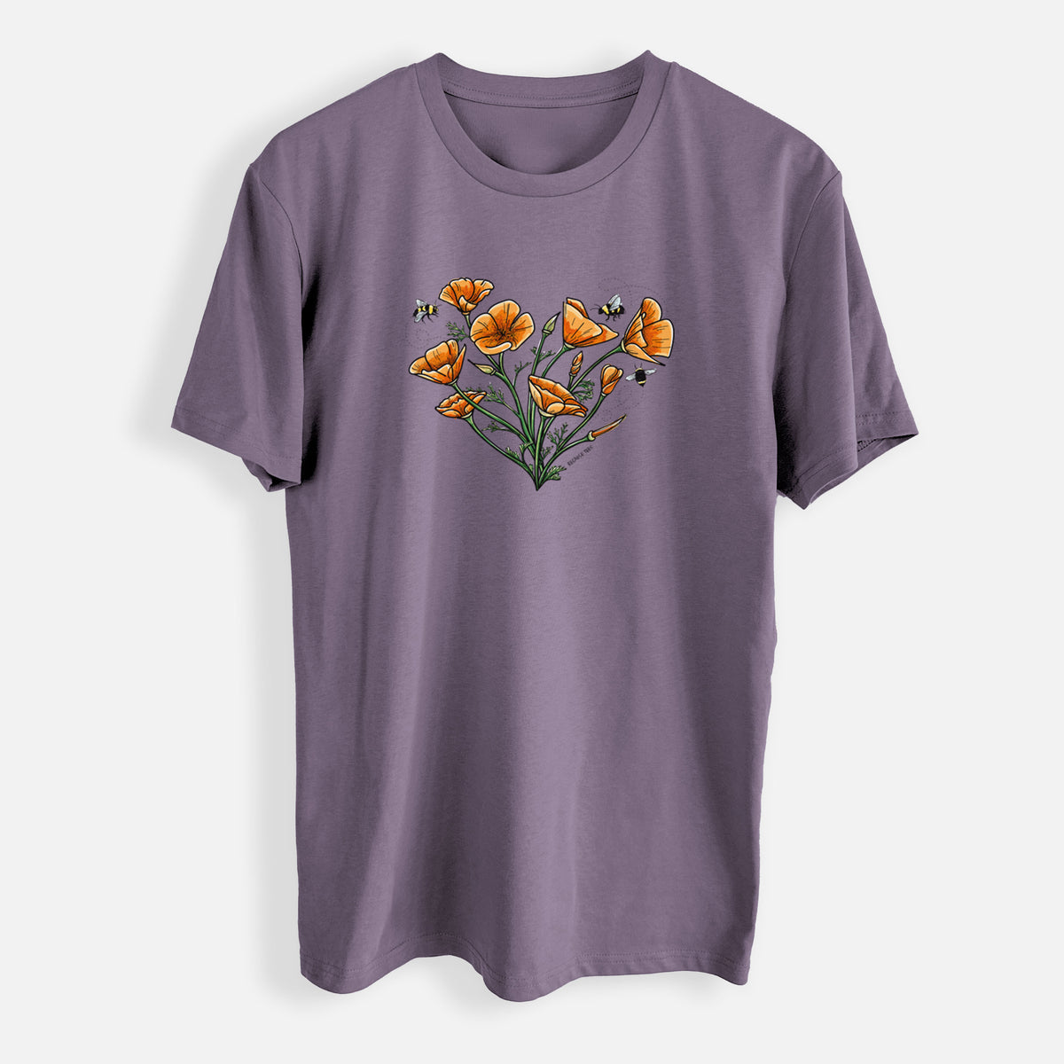 Color California Poppy Heart - Mens Everyday Staple Tee