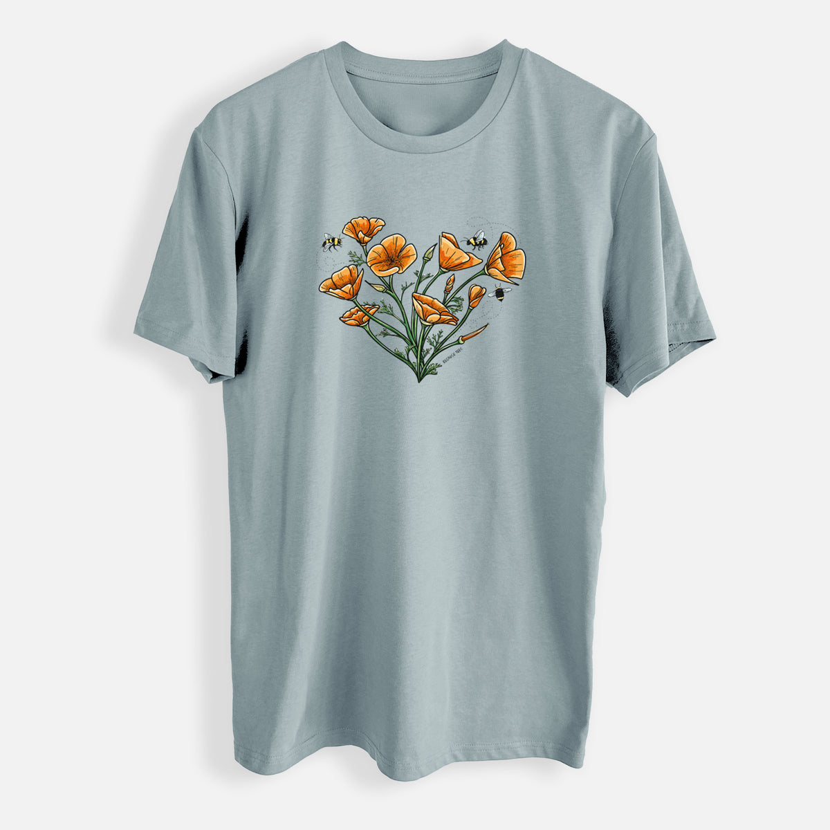 Color California Poppy Heart - Mens Everyday Staple Tee