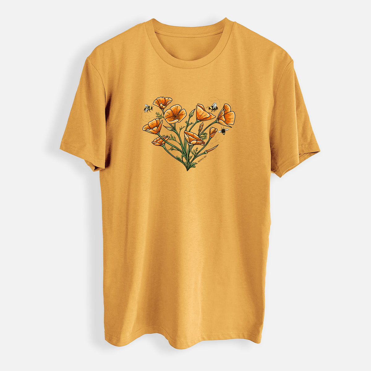 Color California Poppy Heart - Mens Everyday Staple Tee