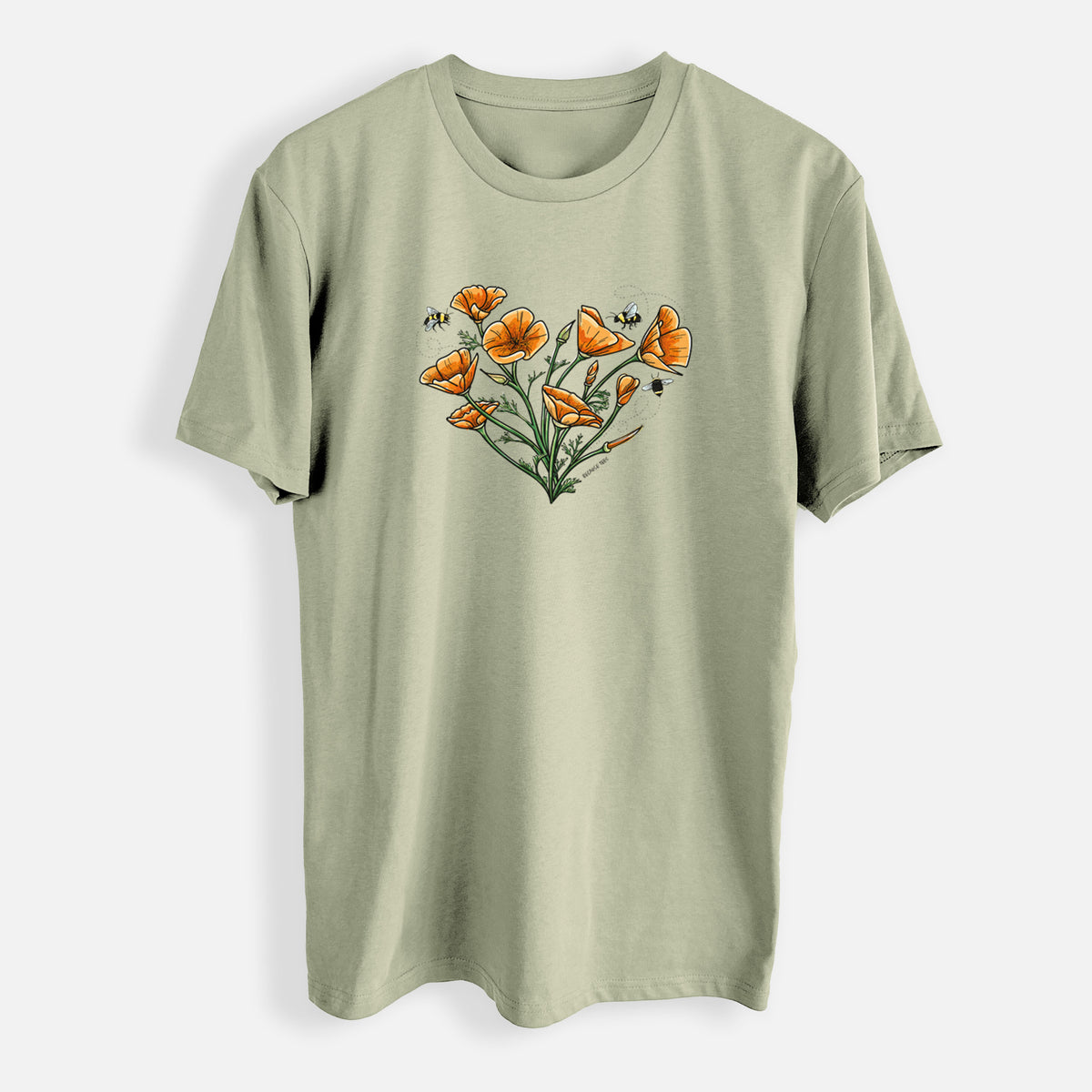 Color California Poppy Heart - Mens Everyday Staple Tee