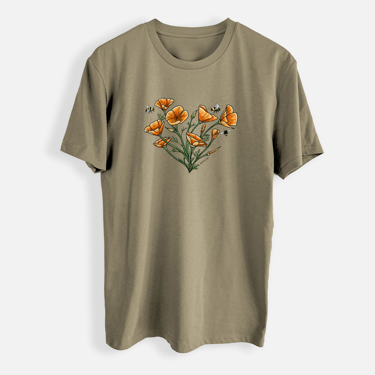 Color California Poppy Heart - Mens Everyday Staple Tee