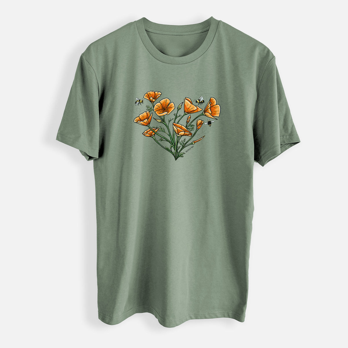 Color California Poppy Heart - Mens Everyday Staple Tee