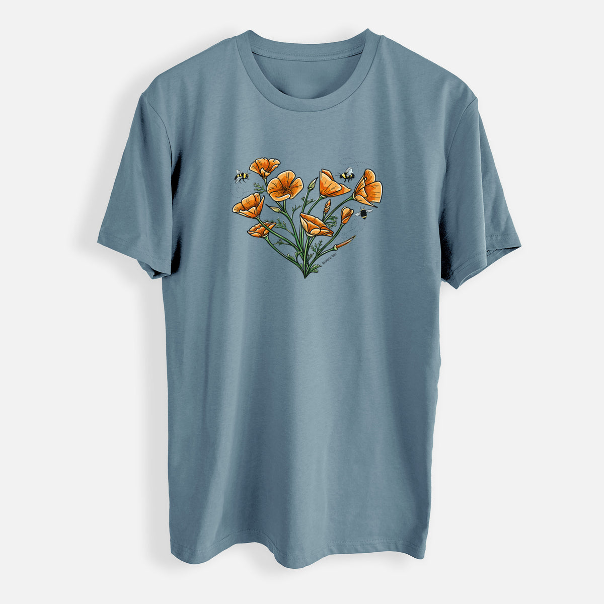 Color California Poppy Heart - Mens Everyday Staple Tee