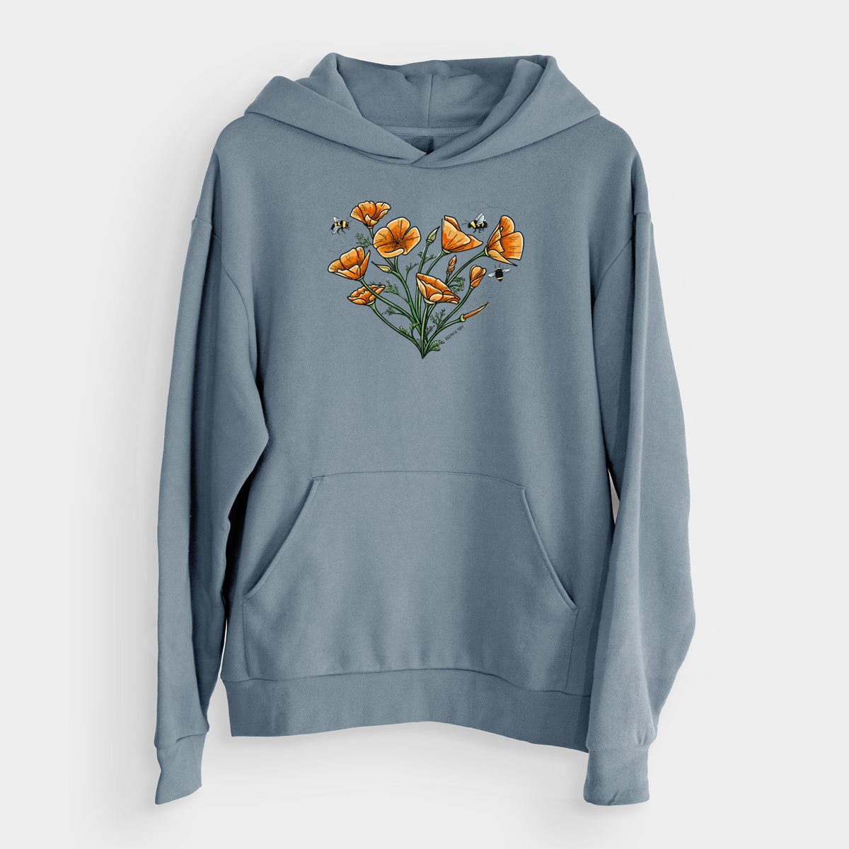 Color California Poppy Heart  - Bodega Midweight Hoodie