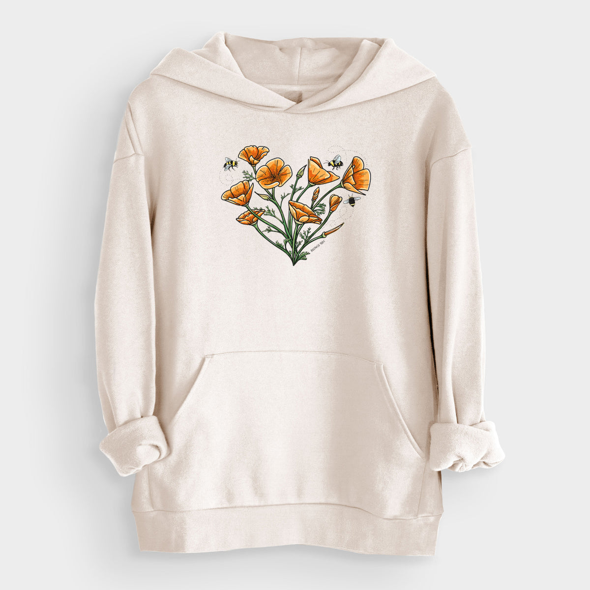 Color California Poppy Heart  - Bodega Midweight Hoodie