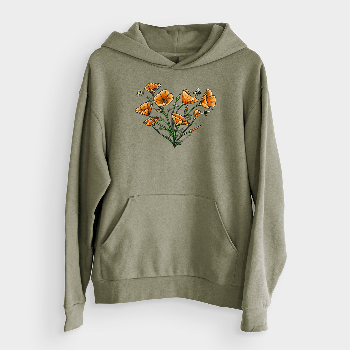 Color California Poppy Heart  - Bodega Midweight Hoodie