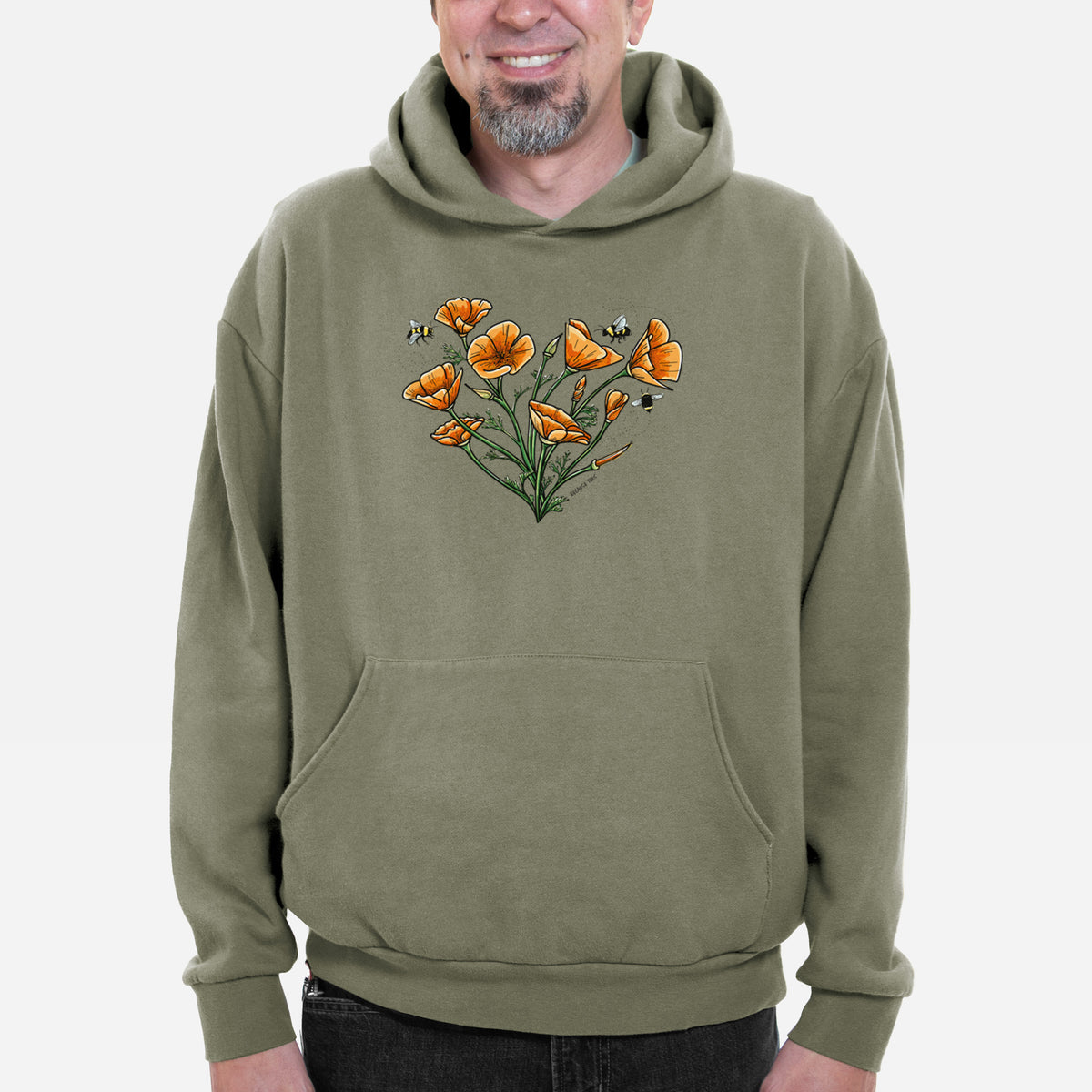 Color California Poppy Heart  - Bodega Midweight Hoodie