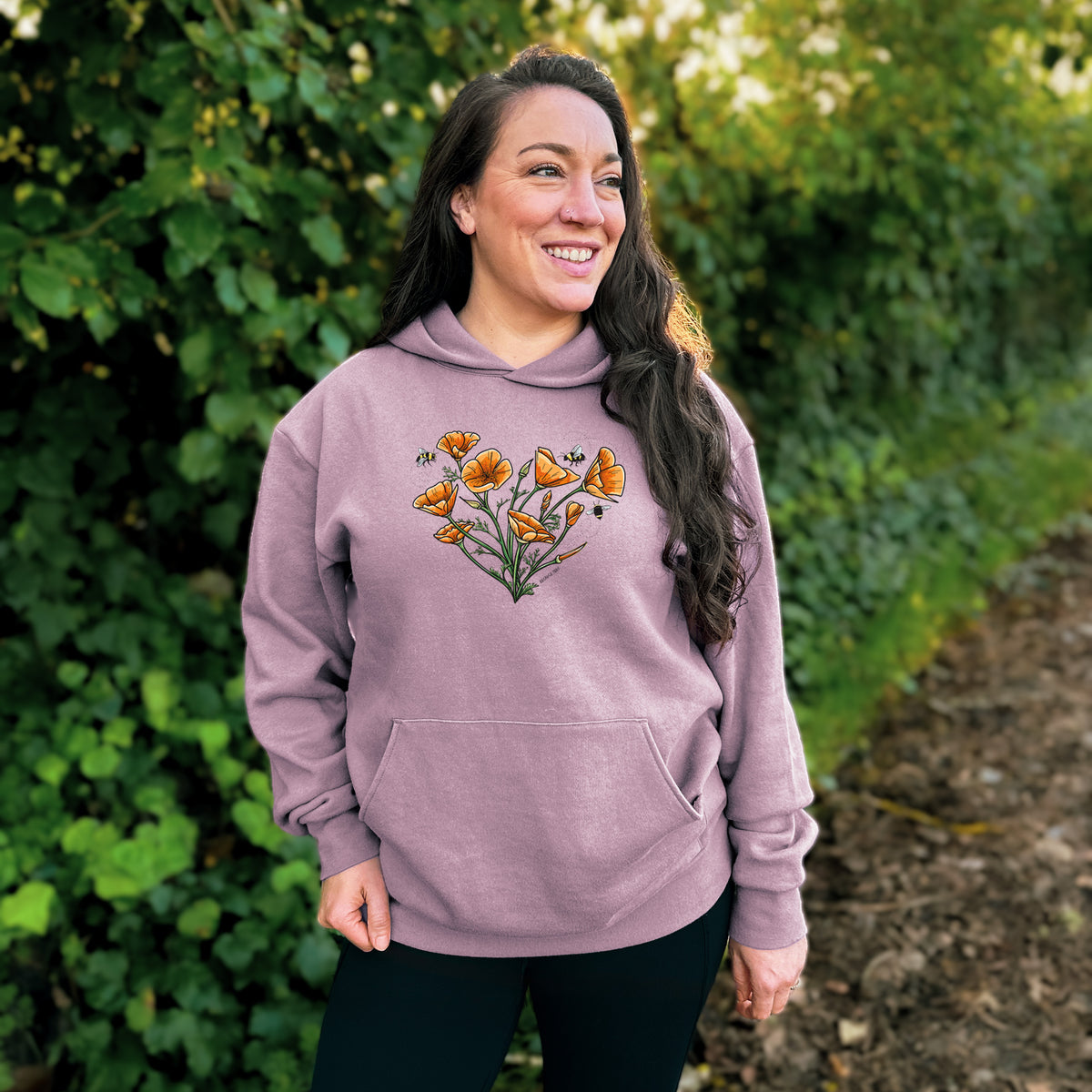 Color California Poppy Heart  - Bodega Midweight Hoodie