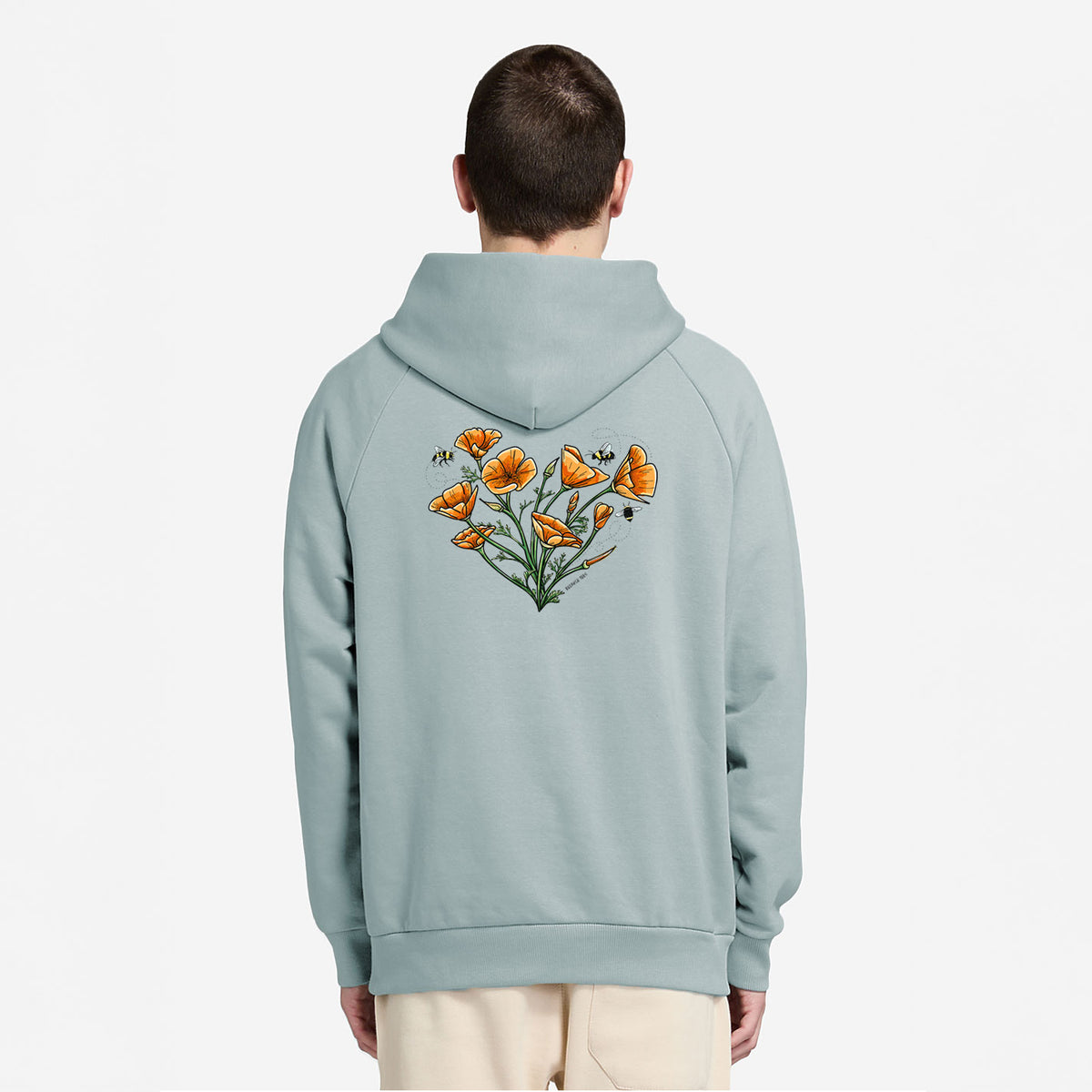 Color California Poppy Heart - UltraLuxe Heavyweight French Terry Hoodie