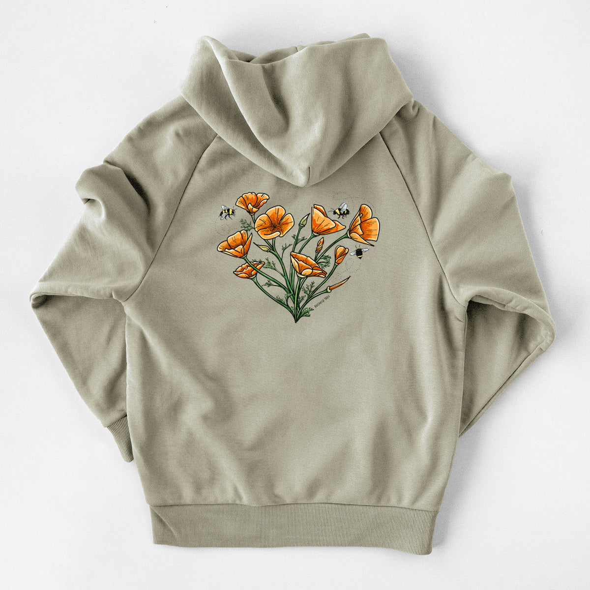 Color California Poppy Heart - UltraLuxe Heavyweight French Terry Hoodie